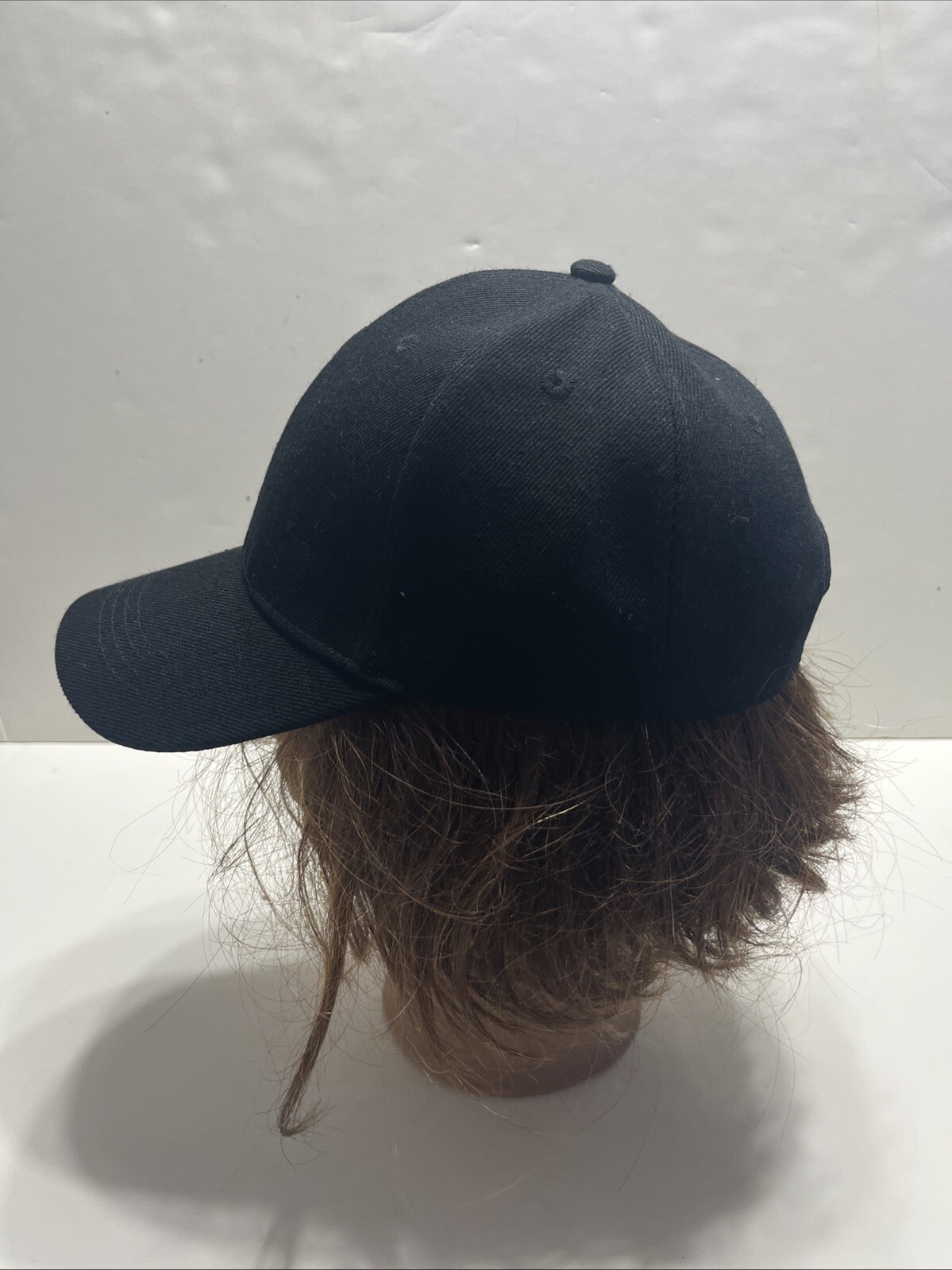 Solid Black Unisex Adjustable Baseball Cap - image 2