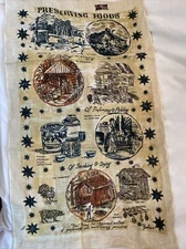 Linen Tea Kitchen Towel Early American Preserving Foods Colonial Bonheur Amish