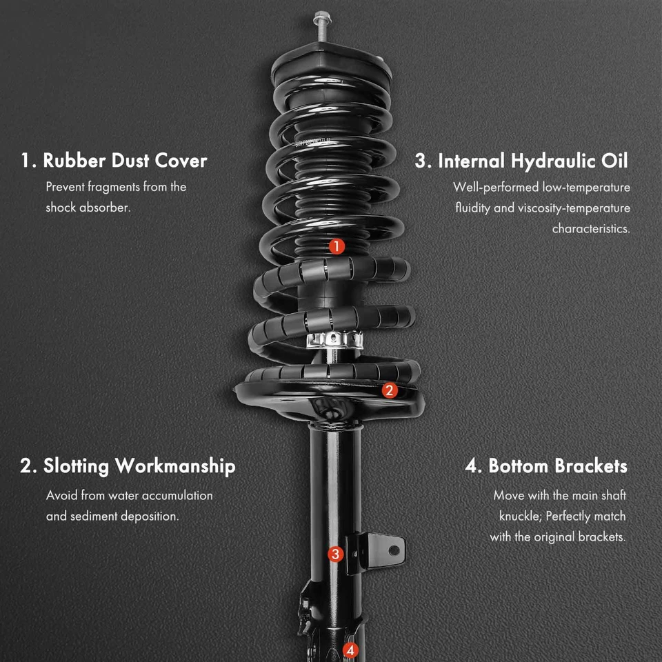 Conjunto completo de puntal trasero y resorte helicoidal de 2 piezas para Toyota Camry Avalon Lexus ES300 Foto 3 de 4