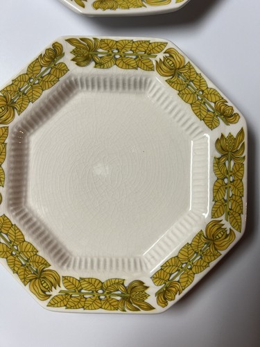 Independence Ironstone Interpace Japan Yellow Bouquet Salad Plate Heptagon - Picture 7 of 7