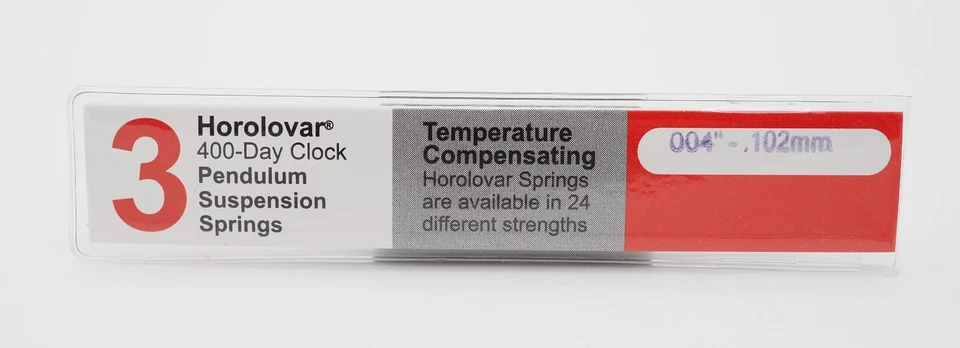 Horolovar Anniversary 400 Day Clock .004" Suspension Spring .102 mm 3 Pack