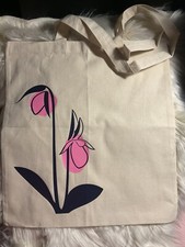 Custom Natural Tote Bag 100 Cotton 15" x 16" x 3" Flower Design Personalized