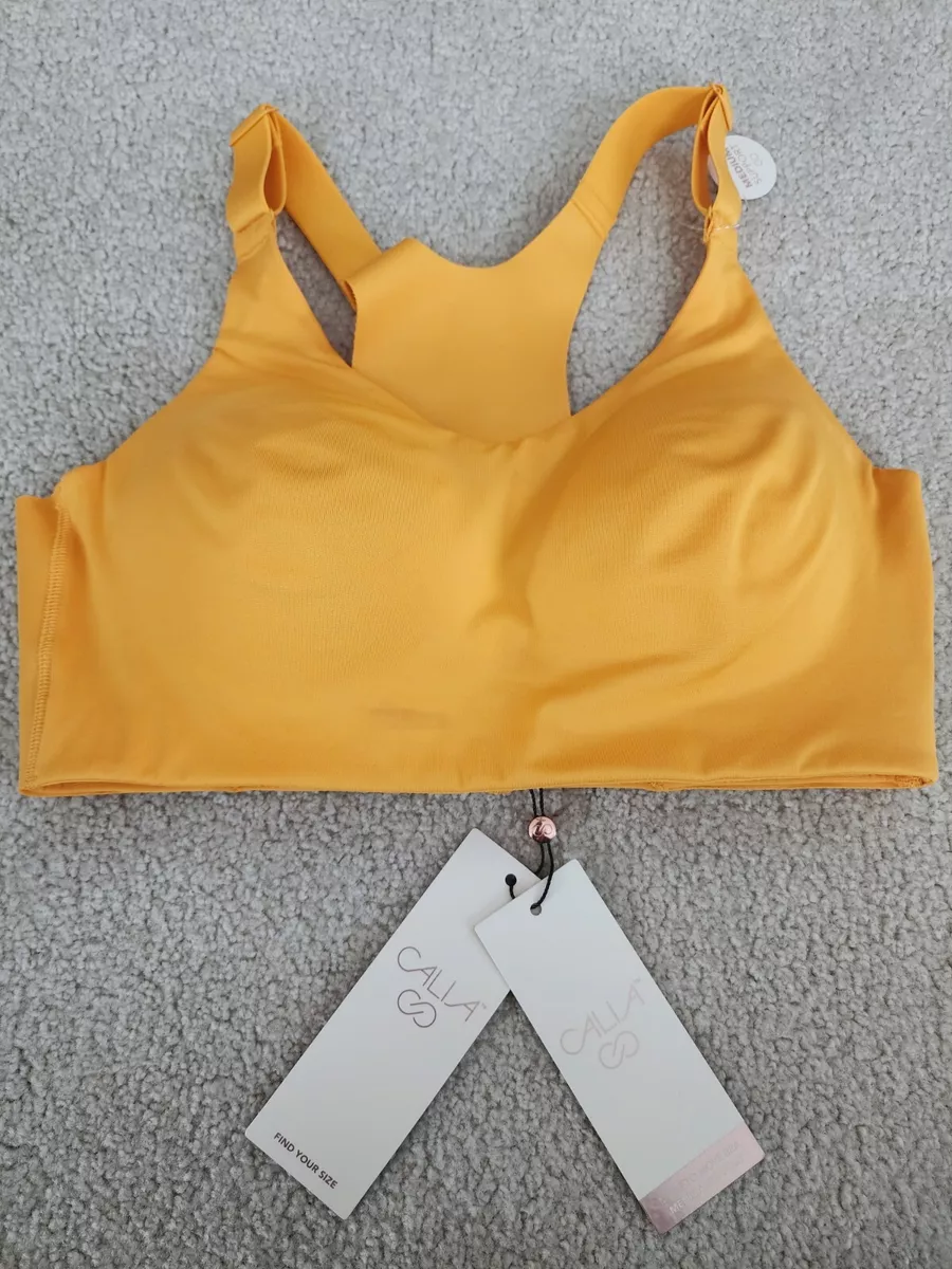 Calia Made to Move Racer back Sport Bra Womens Mango Small NWT