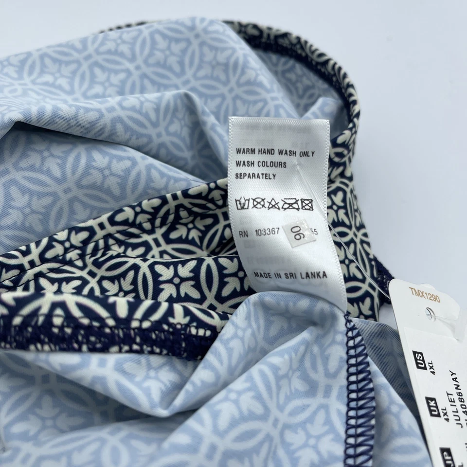 Corto Julieta de encaje elástico azul blanco talla grande Elomi para mujer talla 4XL Foto 4 de 4