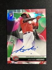 2020 Bowman's Best of Green Refractor /99 Aristides Aquino #B20-AAQ Rookie Auto
