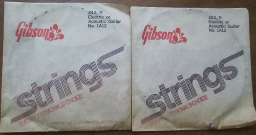 Vintage New Old Stock Lot of 2 Gibson Electric or Acoustic Guitar Strings 