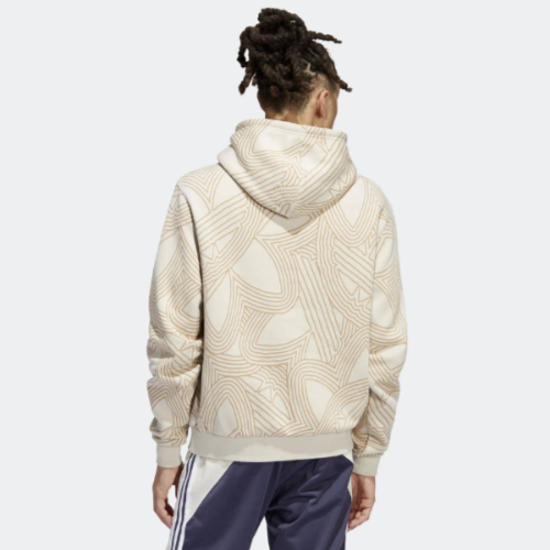 Adidas Originals Man's Size XXL - Athletic Club AOP Hoodie Alumina