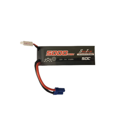 SpeedTek RC 2S 7.4V 5000mAh 50C Lipo Battery Pack w/ EC5 Plug Hard Case