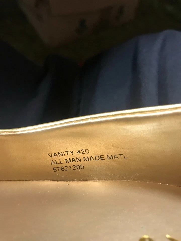 Zapatos de tacón para hombre talla 8 UNISEX para mujer 10 Pleaser USA Vanity 420 DORADO 4" OFERTA    Foto 3 de 4