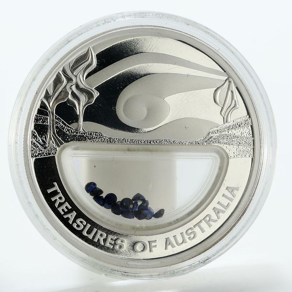 Australia 1 dollar Australian Treasures Sapphires proof silver