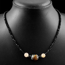 60.00 Cts Natural Faceted Spinel ,Aventurine  Tiger Eye Beads Necklace NK 40E98
