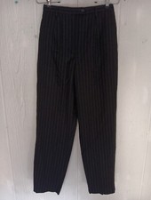 Vtg Dress Pants Pendleton Womens 6 Black Pinstripe 98 Virgin Wool Trouser Lined
