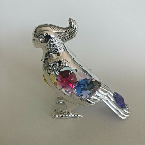 Parot, estatuilla enchapada en plata, tentación de cristal, NUEVA - Imagen 3 de 4