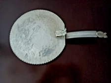 Hani Wryght Hammered Aluminum Silent Butler Crumb Ash Pan Floral Design #439