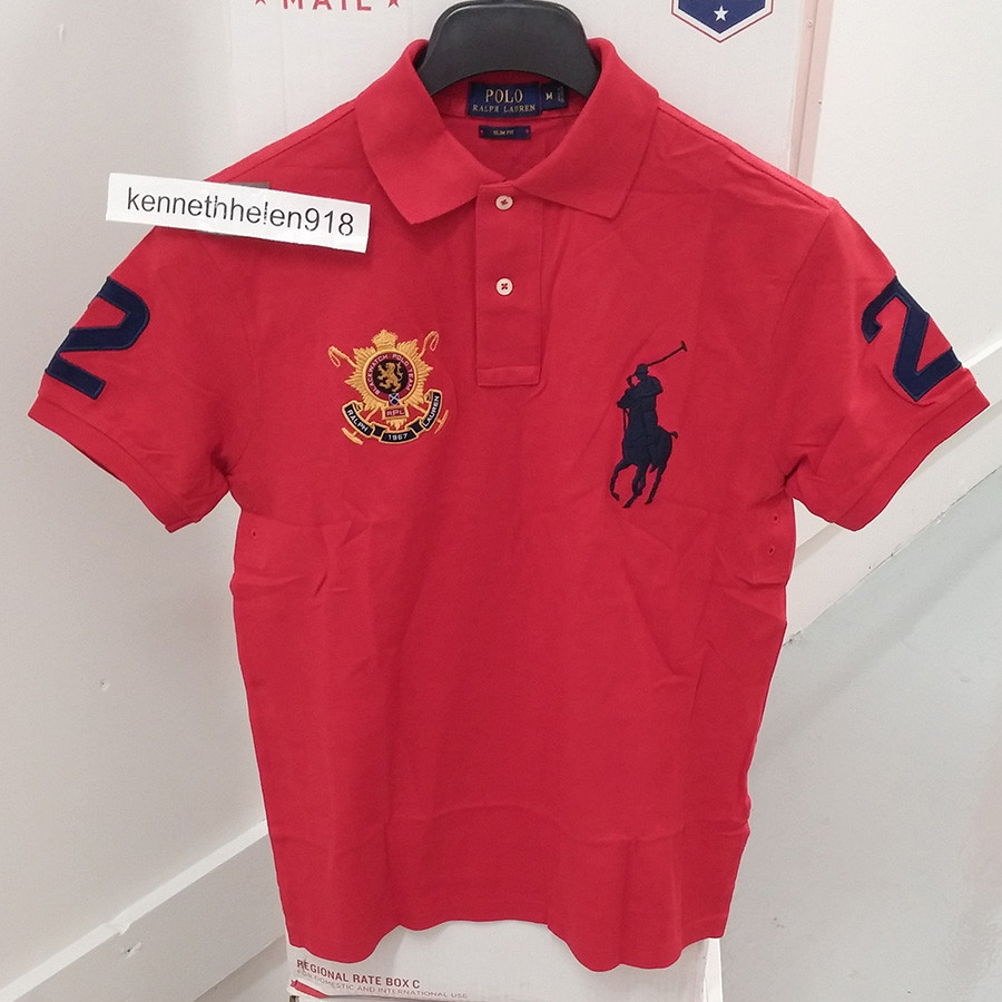 1*様 Made In USA W34 POLO Ralph Lauren PO Trump #45 Ralph Lauren Polo Shirt Big Pony US Flag Shield