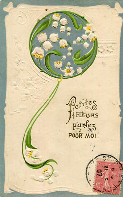 Beautiful embossed card Little Flowers speak for me! Lily of the Valley Strand