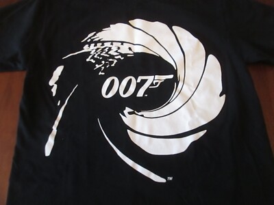 Official JAMES BOND 007 Gun Barrel Logo T-Shirt Black Size Small