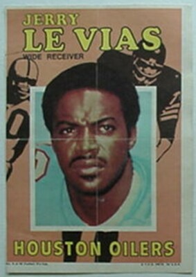 1971 TOPPS FOOTBALL JERRY LEVIAS (HOUSTON OILERS) PIN-UP INSERT