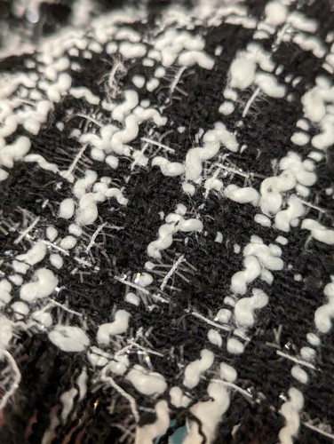 City Chic XL 22 Mini Skirt Black White Shimmer Boucle Tweed Textured Check - Picture 10 of 19