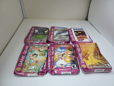 6 LOT NEW Sega Game Gear Games W/Crushed Boxes Aladdin/Lion King/Jungle book S44