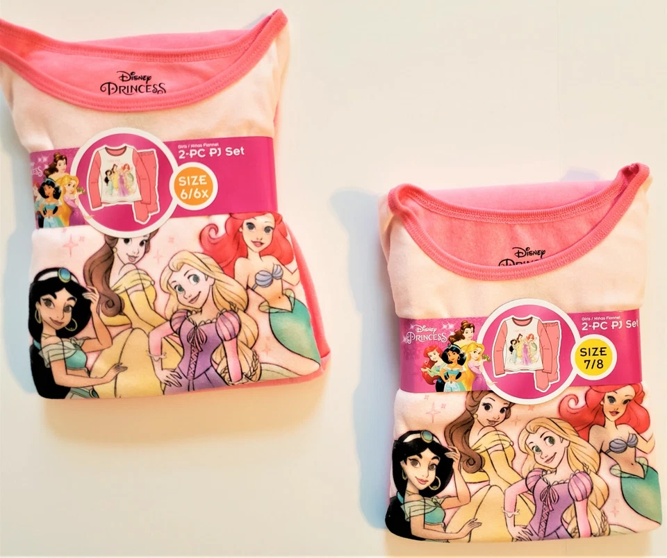 DISNEY PRINCESA NIÑAS TALLA 6/6X FRANELA 2 PIEZAS PIJAMA SUEÑO TODO EL DÍA NUEVO CON ETIQUETAS NUEVO Foto 3 de 3