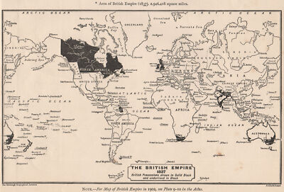 BRITISH EMPIRE. The British Empire in 1837. Sketch map