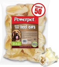 ALL NATURAL Beef Cow Ears DOG Treats 50 count Natural Flavor-BRC Certified