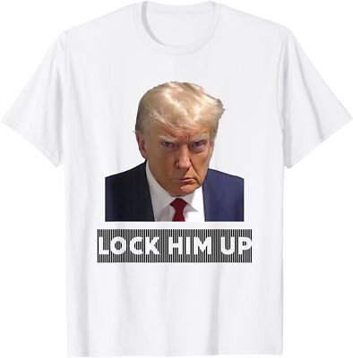 Lock Him Up President Donald J Trump Real Mugshot Fulton GA Small, White 