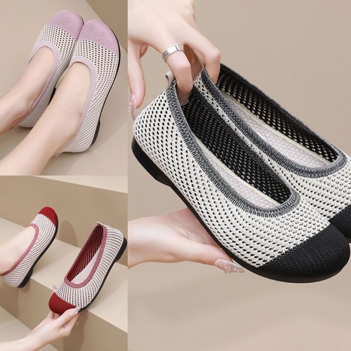 Ladies Flats Comfort Loafers Womens Walking Breathable Slip-On Lightweight Shoes