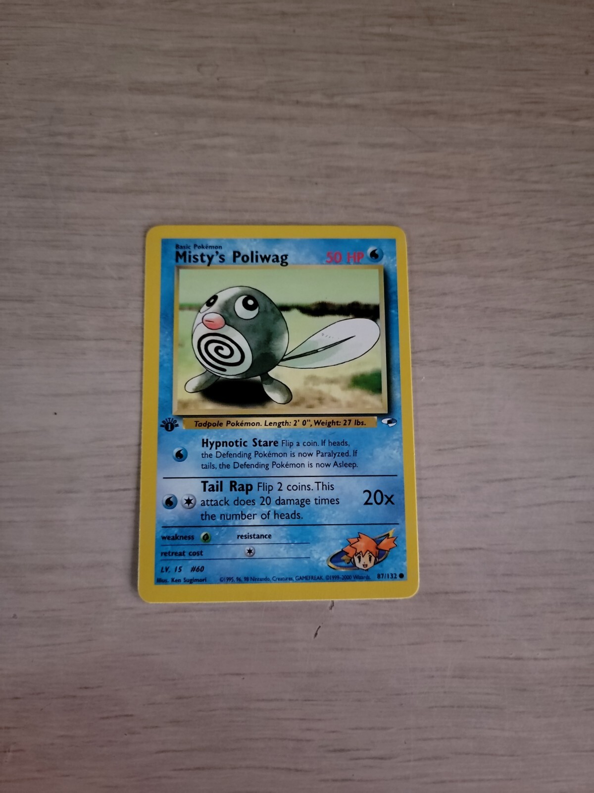 Pokémon Gym Heroes 1st Edition Regular Finish Misty's Poliwag 87/132 NM OC780