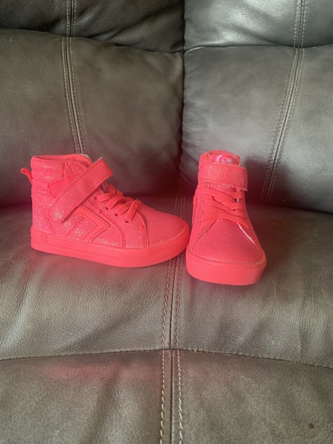 pink high top tennis shoes