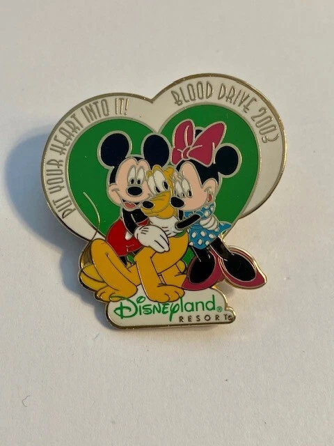 DLR Mickey Minnie Pluto 2003 Blood Drive Put Your Heart Into It Disney Pin (B6)