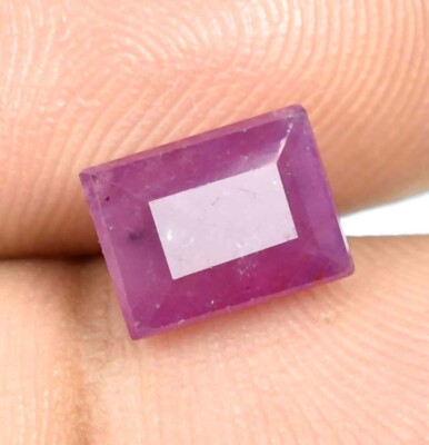 AAA Quality 2.45 Ct Natural CERTIFIED Mozambique Ruby Loose Emerald Cut Gemstone