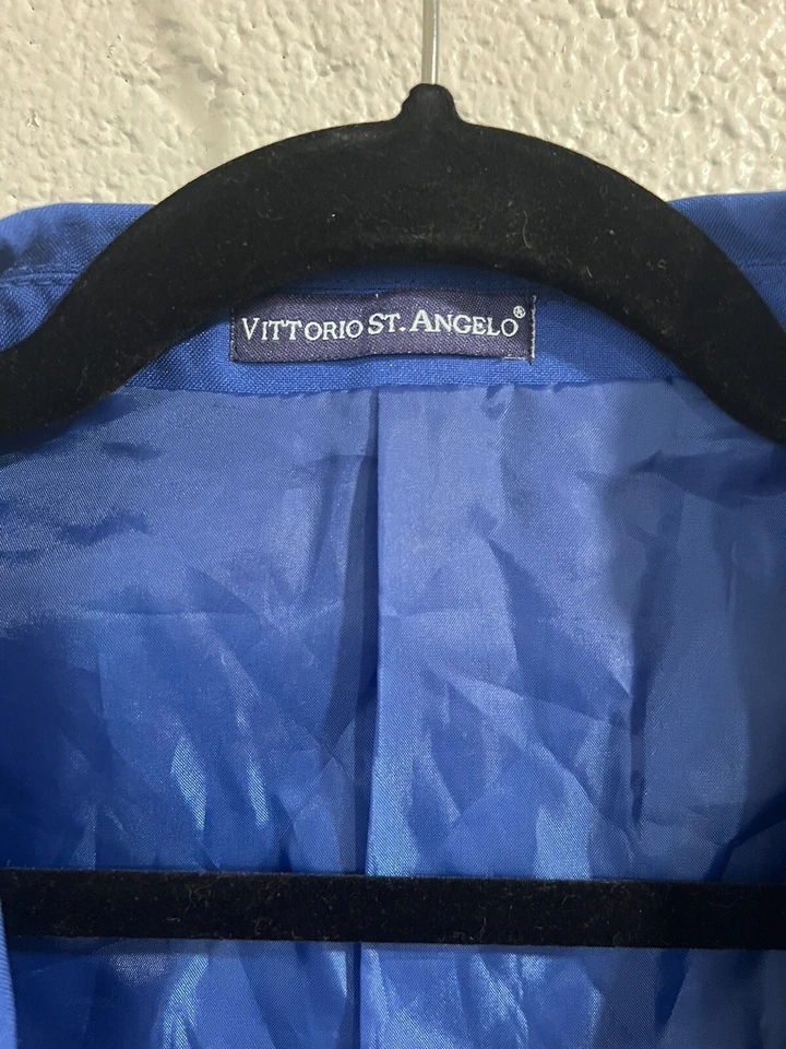 VITTORIO ST. ANGELO 2 BUTTON SINGLE BREASTED BLAZER JACKET, ROYAL BLUE 38R - Image 3 of 4