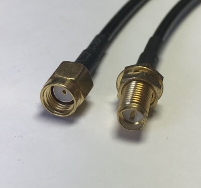 RP-SMA Male to RP-SMA Female Pick Your Length Extender RG174 Coaxial Cable USA
