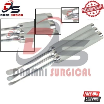 DAAMNI SURGICAL Cobb Spinal Elevators Curved Set Of 3 Orthopedic Surgery Surgical Instruments