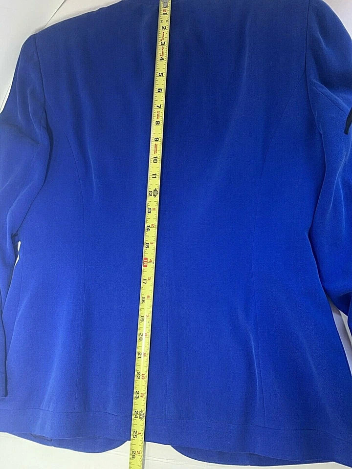 Traje Saville 100 % seda azul azul azul azul talla 10 pequeño manga larga 4 botones Foto 3 de 4