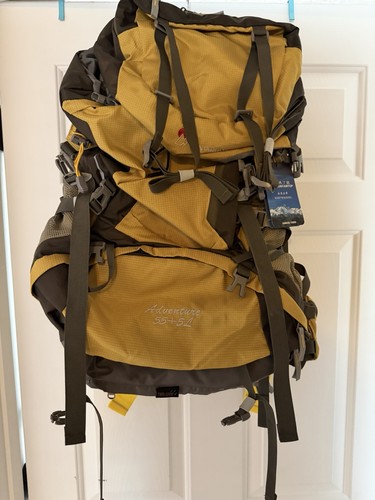 Mountaintop Hiking Backpack – Yellow & Grey – BRAND NEW – 55 + 5L