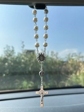 Car Rearview Mirror Cross Pendant, Hanging Religious Car Interior Decor Gift