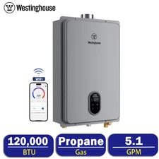 Westinghouse 5.1 GPM Tankless Water Heater Propane Indoor 120K BTU WIFI Control