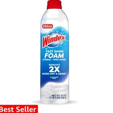 Fast Shine Foam Glass Cleaner, No-Drip Aerosol Cleaning Spray, 19 oz. 0.35 per fl oz