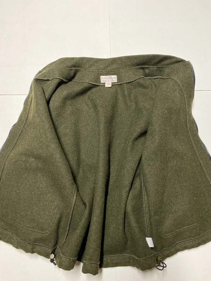 Vintage Filson Wool Jacket Mens XL Green Made USA Bomber Liner Style #10036 - Image 4 of 4