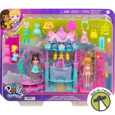 Polly Pocket Glam It Up Style Studio Playset with 2 Dolls and Accessories