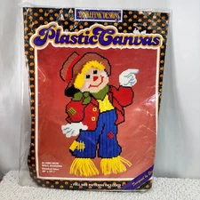 Scarecrow Plastic Canvas Wall Hanging Kit Distlefink Designs VTG 10 x 15.5" Fall