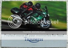 TRIUMPH TOURING MOTORCYCLES Sales Brochure 2001 #T3864628 TROPHY Tiger SPRINT +