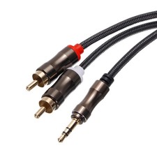 3.5mm to 2 RCA Cable RCA Male to Male Aux Audio Adapter Jack Cord 10ft