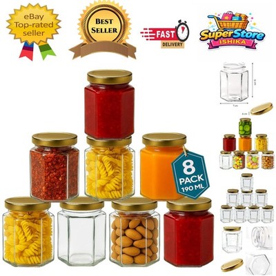 Elegantes 190 ml Glas Set, 8-teiliges luftdichtes Einmachgläser für Hausköche