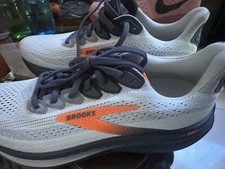 Brooks Gray Orange Black Men's Low Top Lace-Up Athletic Sneaker Shoes