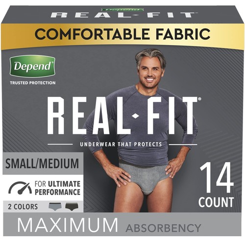 Real Fit Incontinence Underwear for Men with Maximum Absorbency, Gray, Small/... - Picture 5 of 8