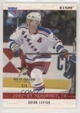 2002 ITG Be A Player Memorabilia Ruby NHL All-Star Game 1/1 Brian Leetch HOF 0c3